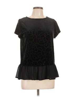 Adriana Papell velvet burnout peplum short sleeve - L